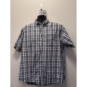 Timber Creek by WRANGLER Plaid Shirt Mens L‎ Button-Up Short Sleeve Cotton
